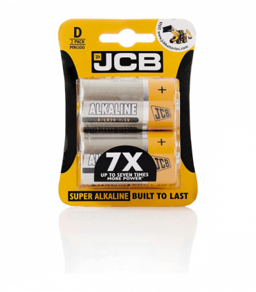 JCB D Size LR22 Super Alkaline Batteries 2 Per Card - Box of 10