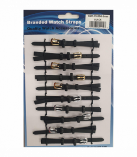 Leather Black Watch Straps Pk10 size 6 1005.05