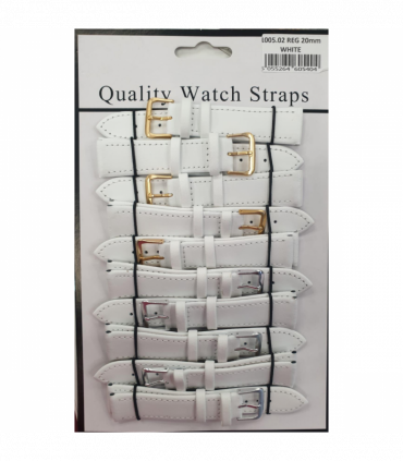 Leather White Watch Straps Pk10 size 20mm 1005.02
