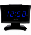 Acctim Jenson LED Digital in Black with USB-C Smart Connector Blue 0.9'' Display Alarm Clock