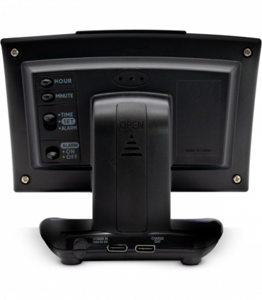 Acctim Jenson LED Digital in Black with USB-C Smart Connector Blue 0.9'' Display Alarm Clock