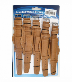 Leather Brown Military Watch Straps Pk5 size 24mm 1007BR