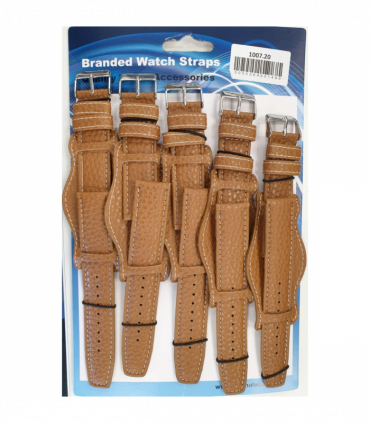 Leather Brown Military Watch Straps Pk5 size 24mm 1007BR