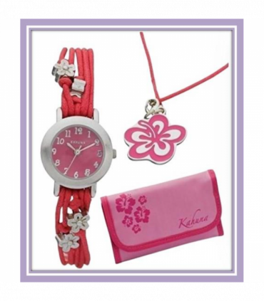 Kahuna Children Girls Wallet, Necklace Gift Set 10 Watches  - CLEARANCE NEEDS RE-BATTERY
