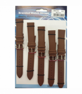 Brown Leather Watch Straps Pk5 size 22mm 1015BR