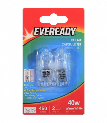 Eveready G4 20W 12V Halogen Capsule Light Bulbs, Dimmable Lamps, 240 Lumen, 2000 Hours Life, Clear Finish