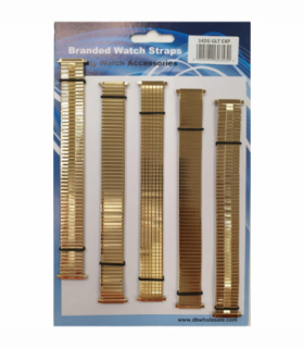 Mens Metal Gilt Expandable Watch Straps 5 Pk (adjusts 17-23mm)