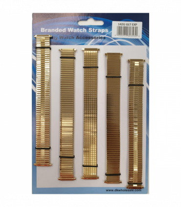 Mens Metal Gilt Expandable Watch Straps 5 Pk (adjusts 17-23mm)