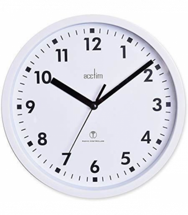 Acctim Nardo 20cm Radio Controlled White Wall Clock 74662