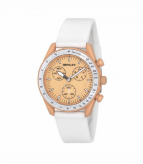 Henley Ladies Pastel Coloured Silicone Sports Watch White/Peach H06179.15