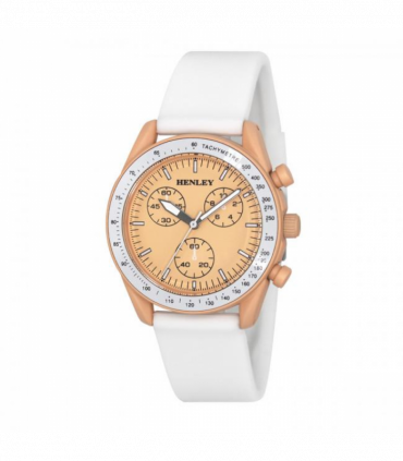 Henley Ladies Pastel Coloured Silicone Sports Watch White/Peach H06179.15