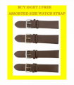 Genuine Dark Brown Leather WATCH STRAP BUY 10 GET 2 FREE ASSORTED SIZE 20mm-22MM