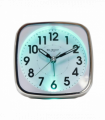 Wm Widdop Square Alarm Clock - Sweep/Light/Snooze - White