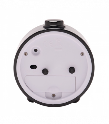 Wm.Widdop Round  Alarm Clock Sweep Movement & Snooze - Black & White