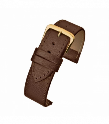 Dark Brown Buffalo Grain Leather Watch Strap 20mm