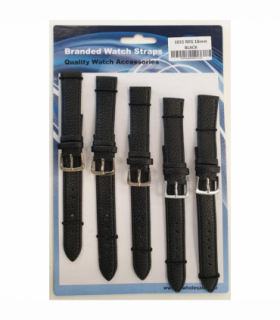 Black Leather Watch Straps Pk5 size 18mm 1015BK