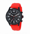 Henley Mens Black Sports Silicone Watch Red H02224.10