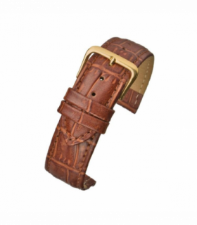 Tan Padded Crocodile Grain Watch Strap 26mm