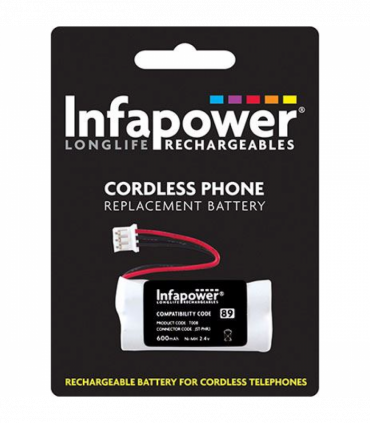 Infapower 2 x AAA Ni-Mh Rechargeable Batteries for Cordless Phone (Compatibility 89) T008 (Pack of 10)