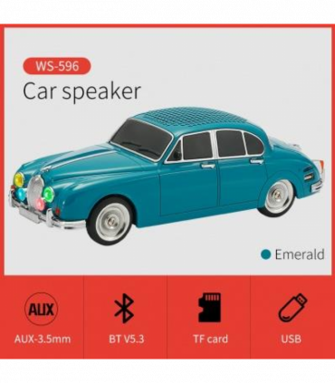 WSTER Wireless Bluetooth Car Speaker with TF/USB/FM - CLASSIC - EMERALD