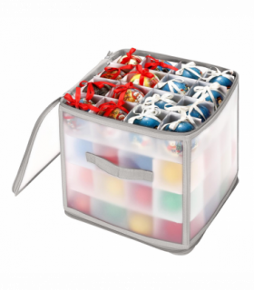 VINSANI GREY XMAS 64 BAUBLE DECORATIONS BOX 0000503