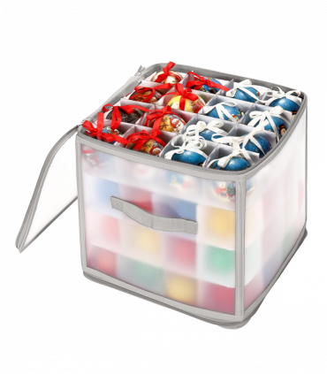 VINSANI GREY XMAS 64 BAUBLE DECORATIONS BOX 0000503