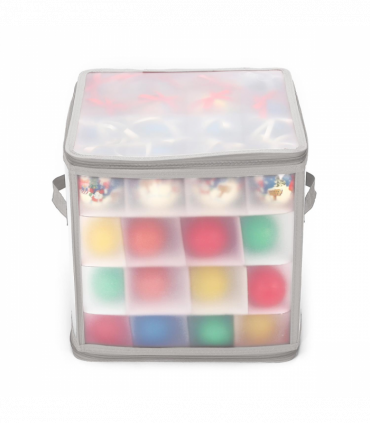 VINSANI GREY XMAS 64 BAUBLE DECORATIONS BOX 0000503