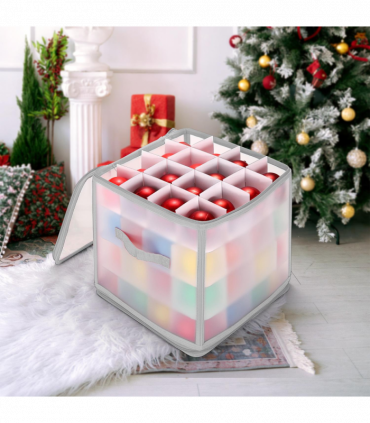 VINSANI GREY XMAS 64 BAUBLE DECORATIONS BOX 0000503