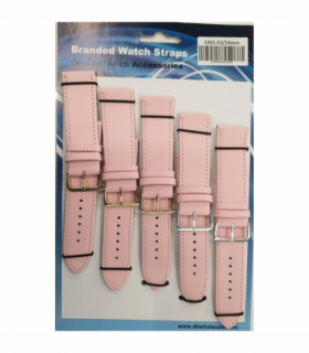 Leather Pink Watch Straps Pk5 size 24mm 1005.03