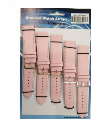 Leather Pink Watch Straps Pk5 size 24mm 1005.03
