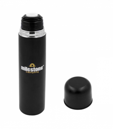 Milestone Double Walled Stainless Steel Flask 1Ltr  - Matte Black Finish