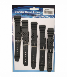 2002 Heavy Duty PU Watch Straps 5PKS 18mm