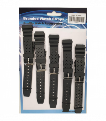 2002 Heavy Duty PU Watch Straps 5PKS 18mm