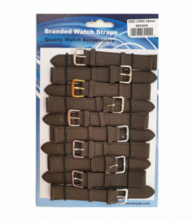 Brown Leather Extra Long Watch Straps Pk10 size 16mm 1002BR