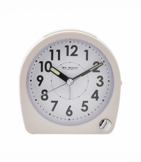 Wm. Widdop Round Alarm Clock Light, Snooze, Sweep - White