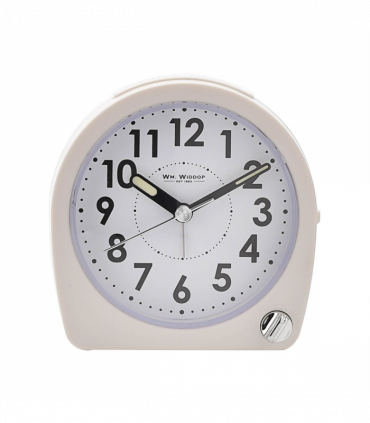 Wm. Widdop Round Alarm Clock Light, Snooze, Sweep - White