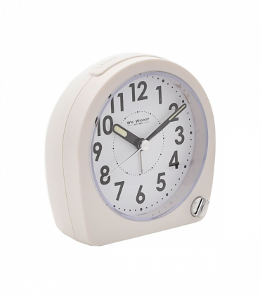 Wm. Widdop Round Alarm Clock Light, Snooze, Sweep - White