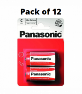 Panasonic C Size Zinc Batteries Pack of 12