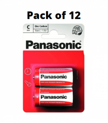 Panasonic C Size Zinc Batteries Pack of 12