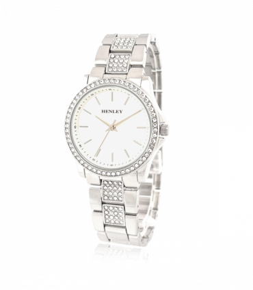Henley Ladies Fashion Bling Silver Dial & Silver Bracelet Watch H07342