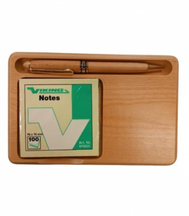 Imperial Wood Brown Gold Trim Ball Pen with Notepad set IMP301M - CLEARANCE NEEDS RE Refill