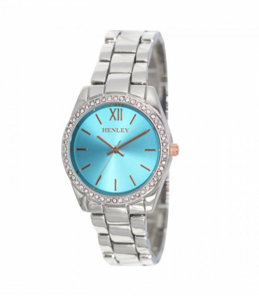 Henley Ladies Diamante Bracelet Watch Silver/blue H07327.6