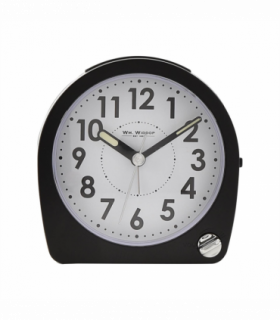 Wm. Widdop Round Alarm Clock Light, Snooze, Sweep - Black