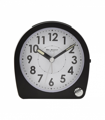 Wm. Widdop Round Alarm Clock Light, Snooze, Sweep - Black