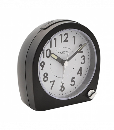 Wm. Widdop Round Alarm Clock Light, Snooze, Sweep - Black