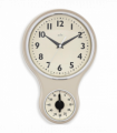 Acctim Kitchen Time 20cm Timer Quartz Retro Style Domed Glass Lens Cream Wall Clock 21592
