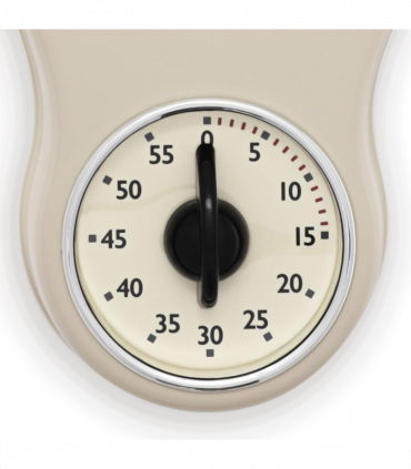 Acctim Kitchen Time 20cm Timer Quartz Retro Style Domed Glass Lens Cream Wall Clock 21592