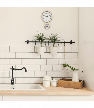 Acctim Kitchen Time 20cm Timer Quartz Retro Style Domed Glass Lens Cream Wall Clock 21592