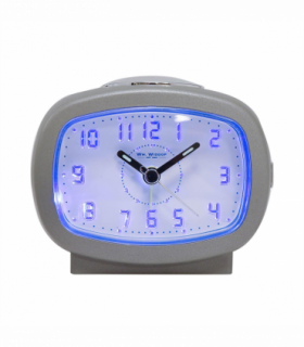 Wm Widdop Qtz Beep Alarm LED Dial/Snooze Silver
