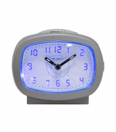 Wm Widdop Qtz Beep Alarm LED Dial/Snooze Silver